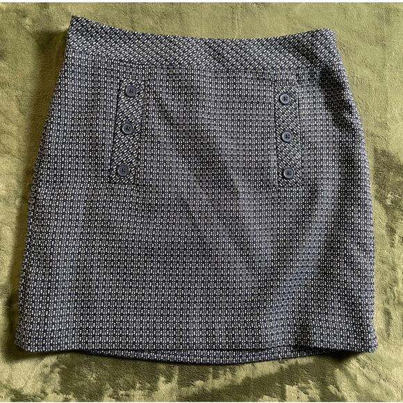 LOFT above knee pencil skirt Blue and White SZ 6 - Picture 1 of 7